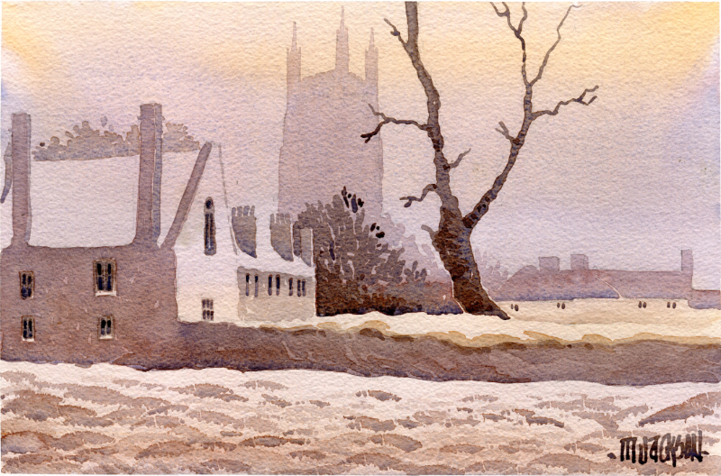 St Cuthberts in the snow, wells